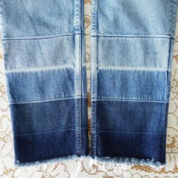 3x1 NYC Denim High Rise Ombre Raw Hem Cropped Straight Leg Jeans | Size XS - Picture 9 of 12